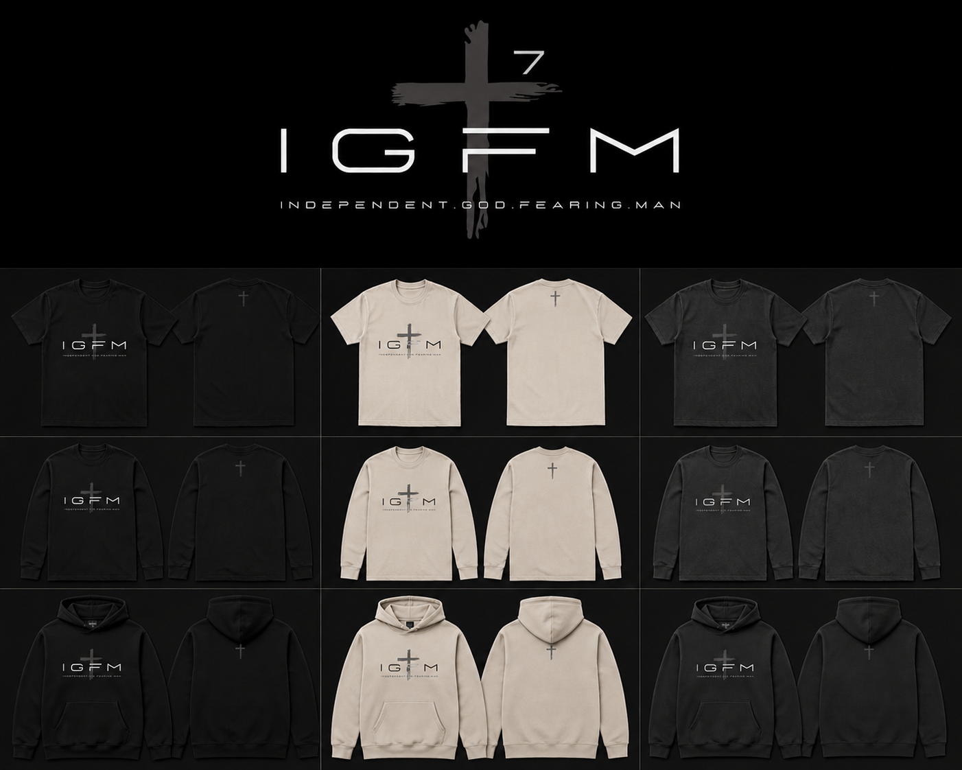 IGFM Core Hoodie - Worn Look - Independent God Fearing Man